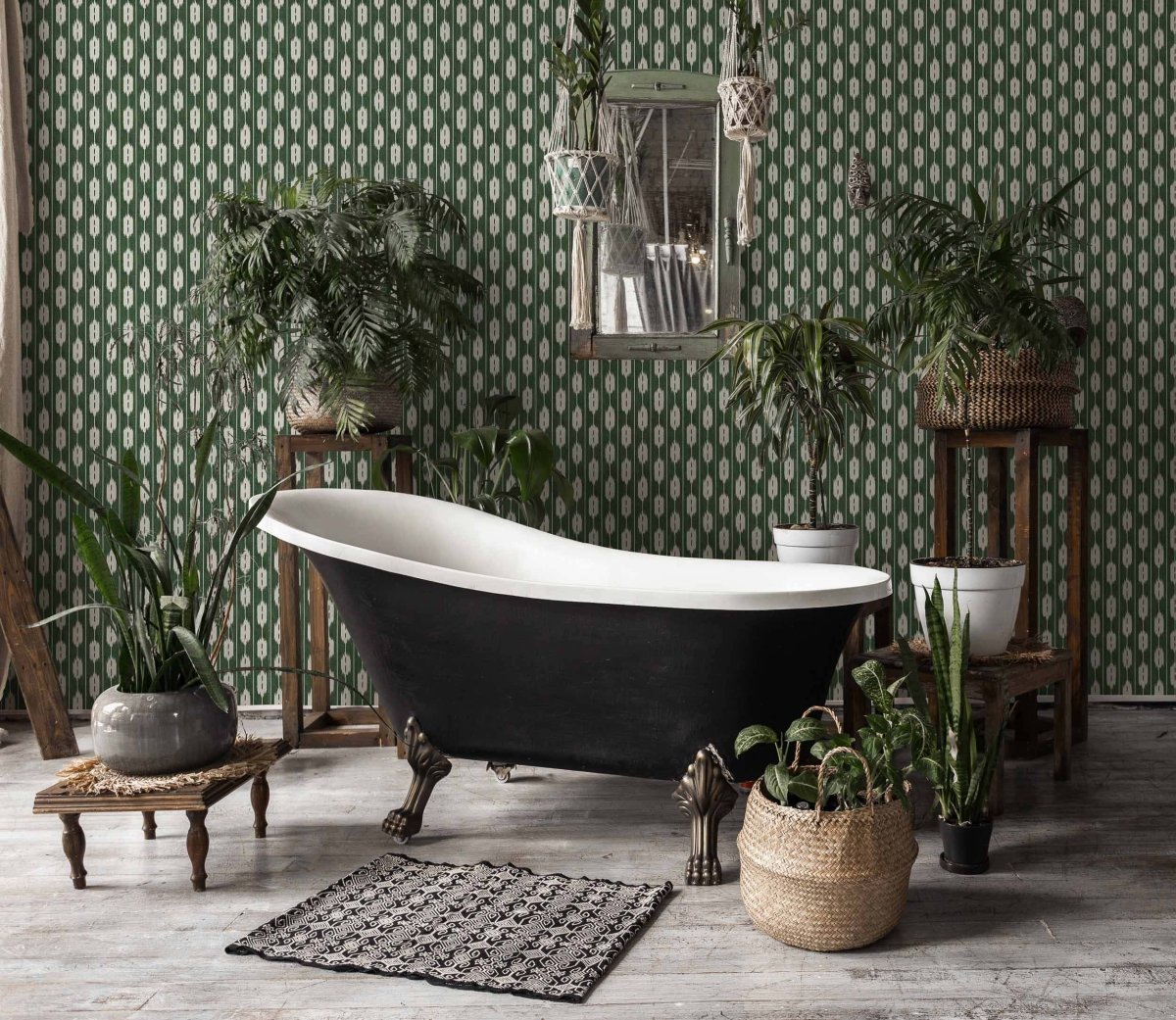 Coordonné Ikart Llengües Green behang A00826 - LAB COLOUR THE WORLD