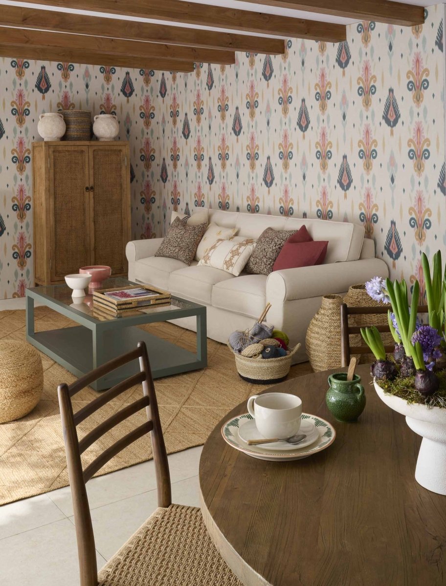 Coordonné Ikart Sumba Cream behang A00822 - LAB COLOUR THE WORLD