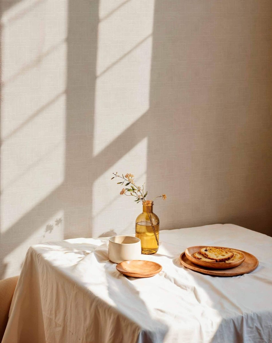 Coordonné Lattice Fretwork Limestone behang B00508 - LAB COLOUR THE WORLD