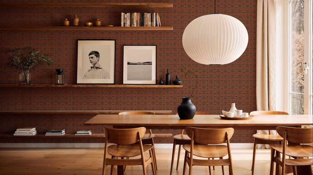 Coordonné Lattice Grid Clay behang B00557 - LAB COLOUR THE WORLD