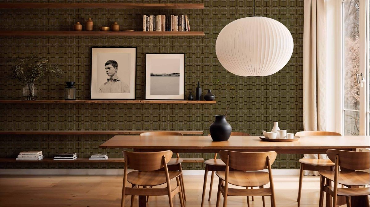 Coordonné Lattice Grid Olive behang B00554 - LAB COLOUR THE WORLD