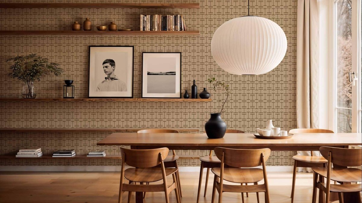 Coordonné Lattice Grid Sand behang B00555 - LAB COLOUR THE WORLD