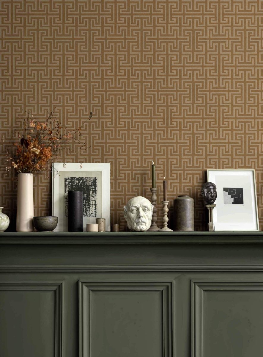 Coordonné Lattice Maze Sand behang B00549 - LAB COLOUR THE WORLD