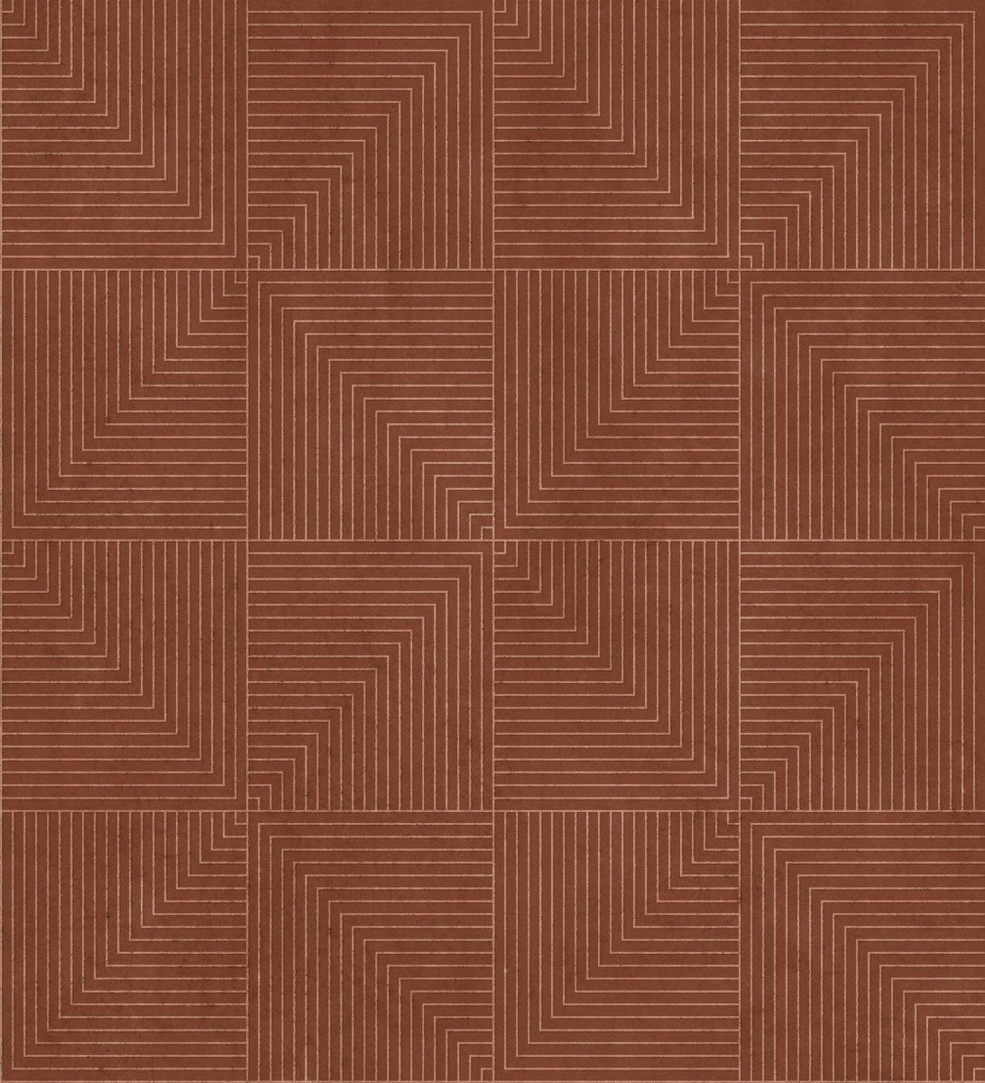 Coordonné Lattice Tetragonal Clay behang B00514 - LAB COLOUR THE WORLD