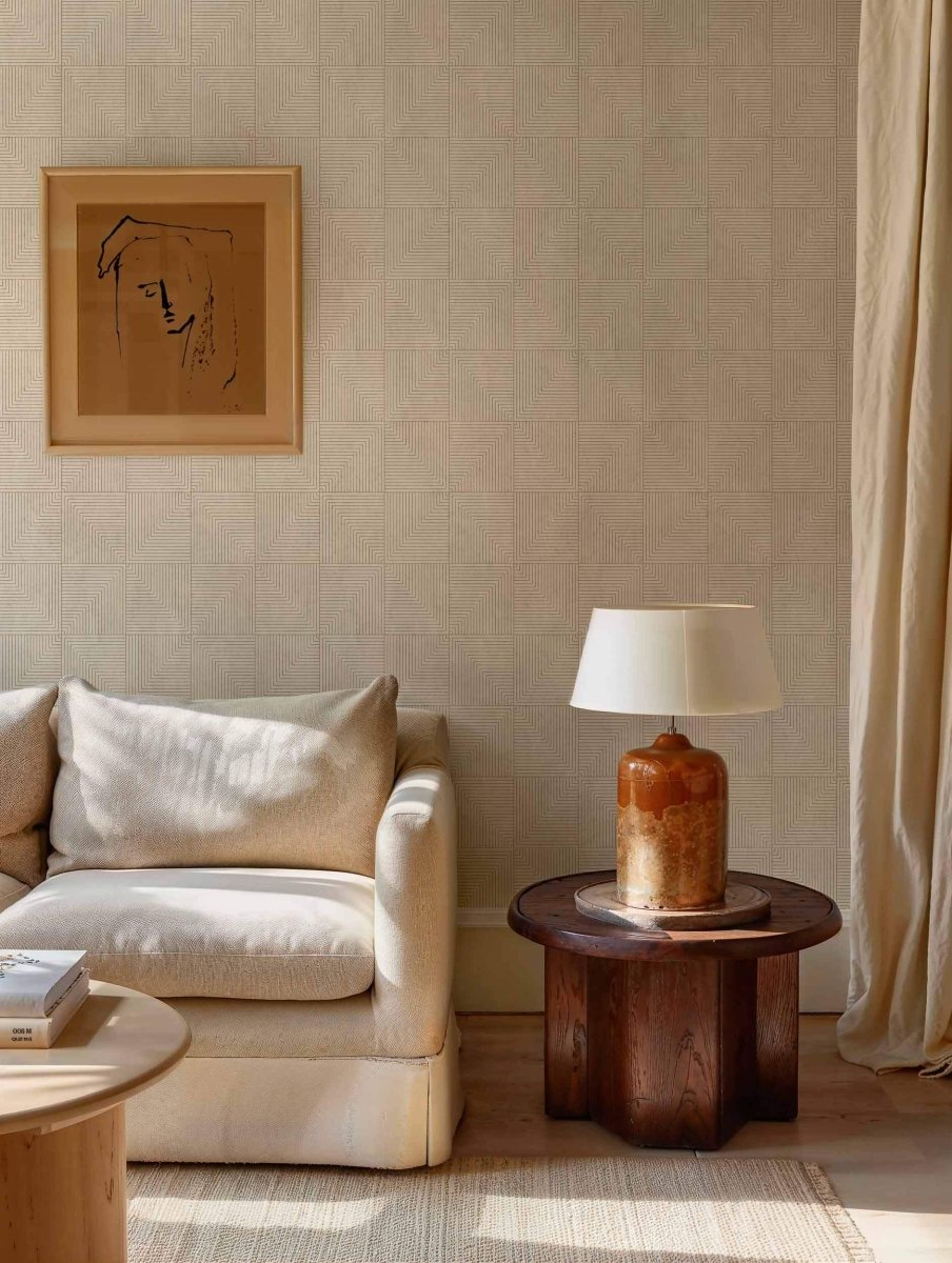 Coordonné Lattice Tetragonal Cotton behang B00515 - LAB COLOUR THE WORLD