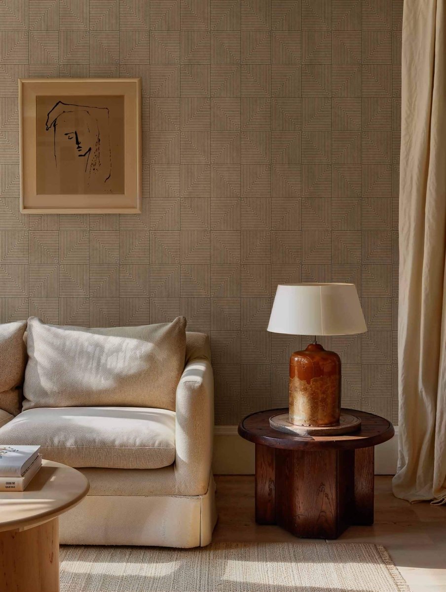 Coordonné Lattice Tetragonal Mole behang B00517 - LAB COLOUR THE WORLD