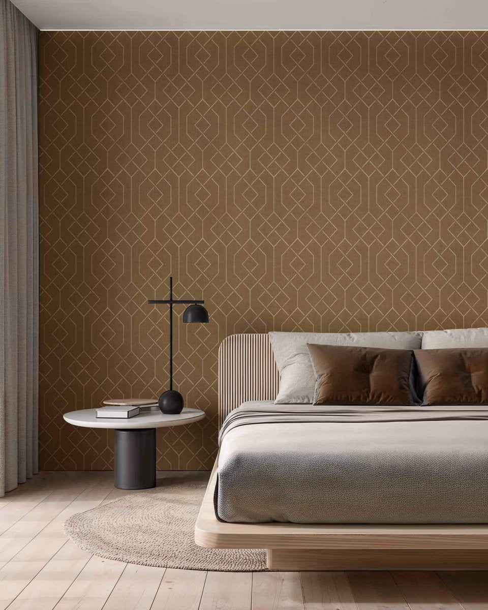 Coordonné Lattice Trellis Sand behang B00546 - LAB COLOUR THE WORLD