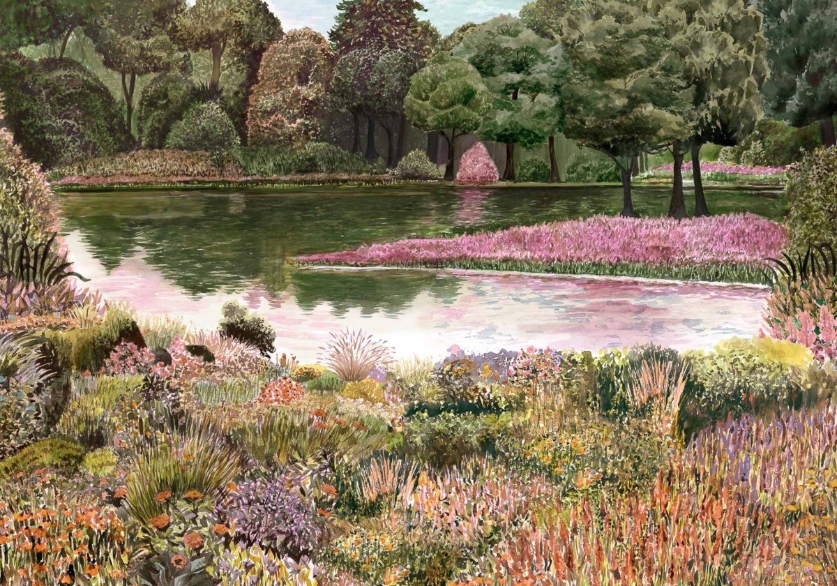 Coordonné Lur Jardín del Espejo Otoño behang A00639 - LAB COLOUR THE WORLD