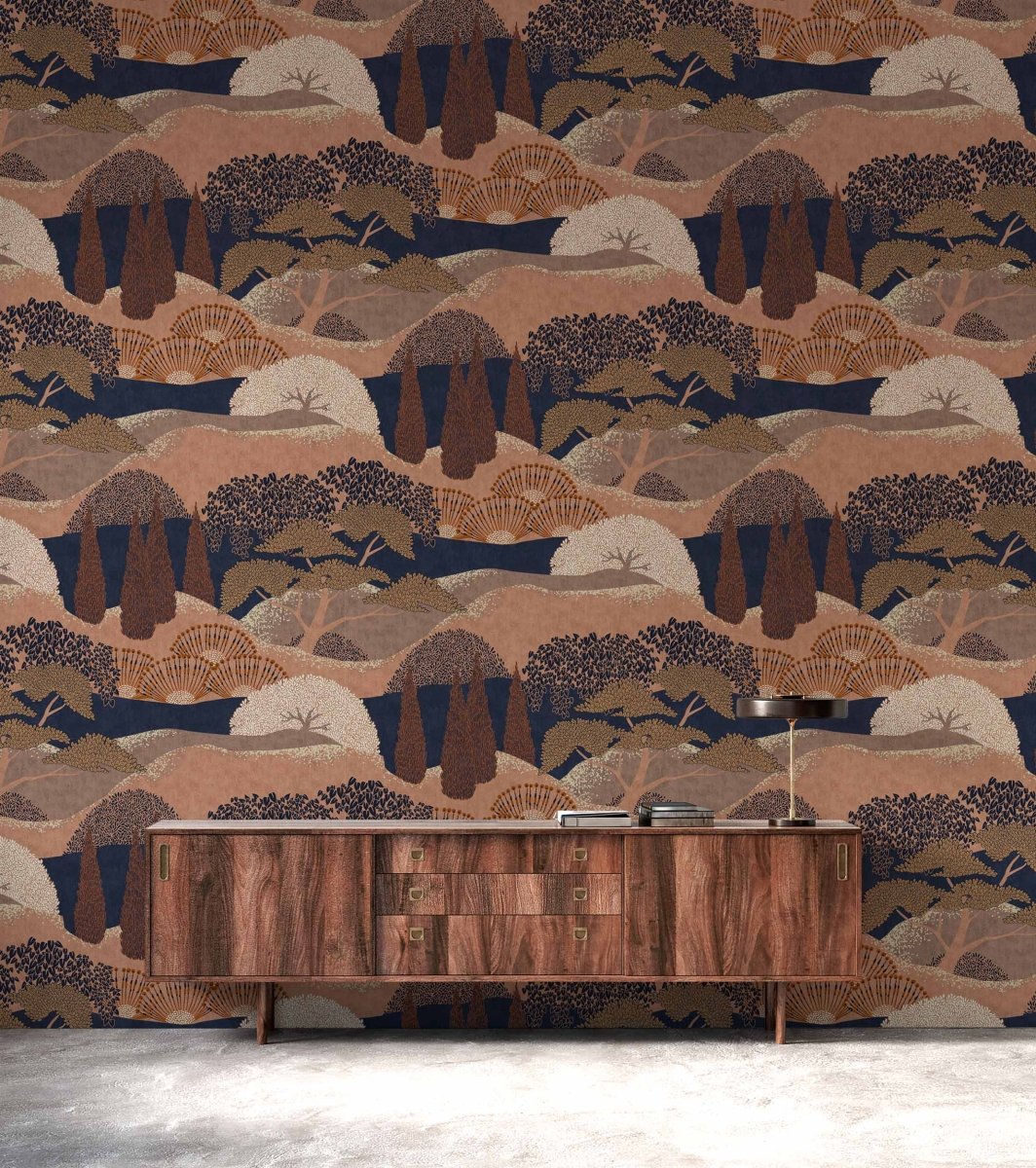 Coordonné Lur Jardín Japonés Canela behang A00622 - LAB COLOUR THE WORLD