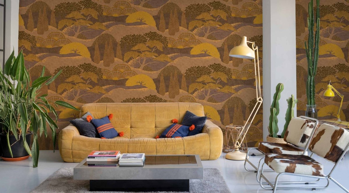 Coordonné Lur Jardín Japonés Curry behang A00623 - LAB COLOUR THE WORLD