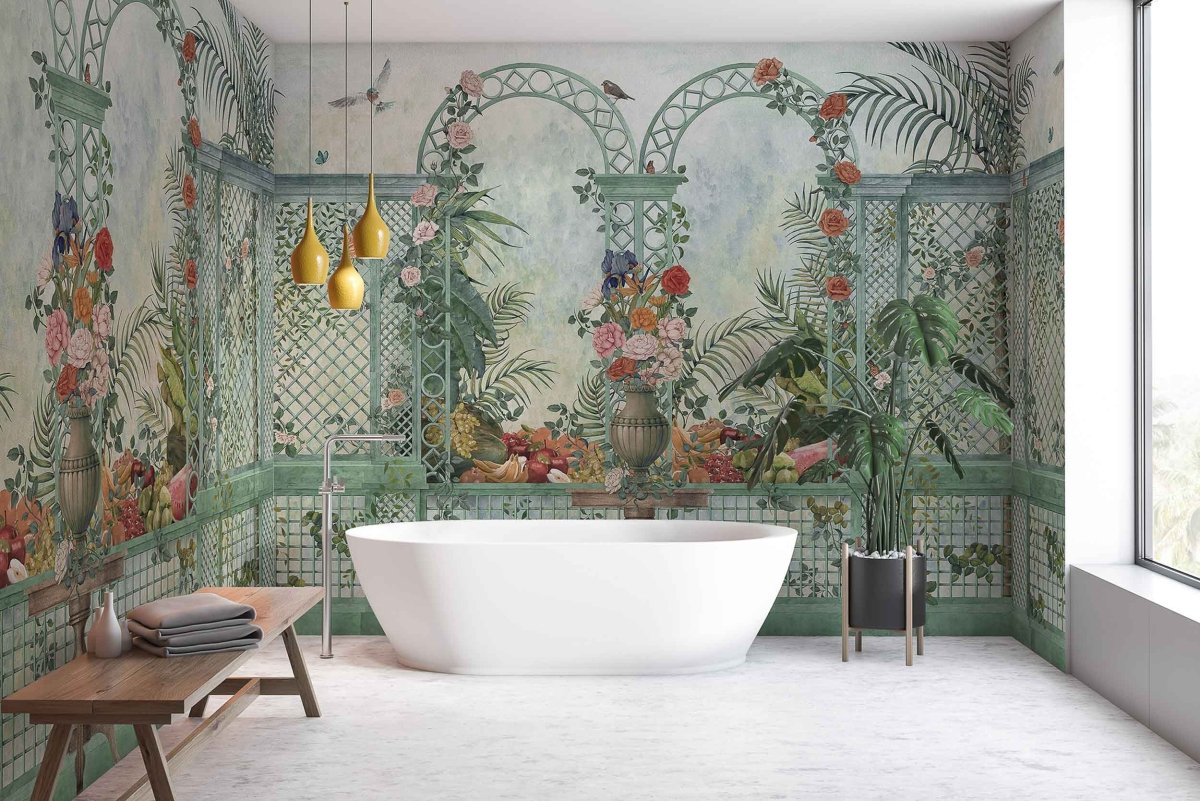 Coordonné Maximalism Treillage Bloom behang 9300090 - LAB COLOUR THE WORLD