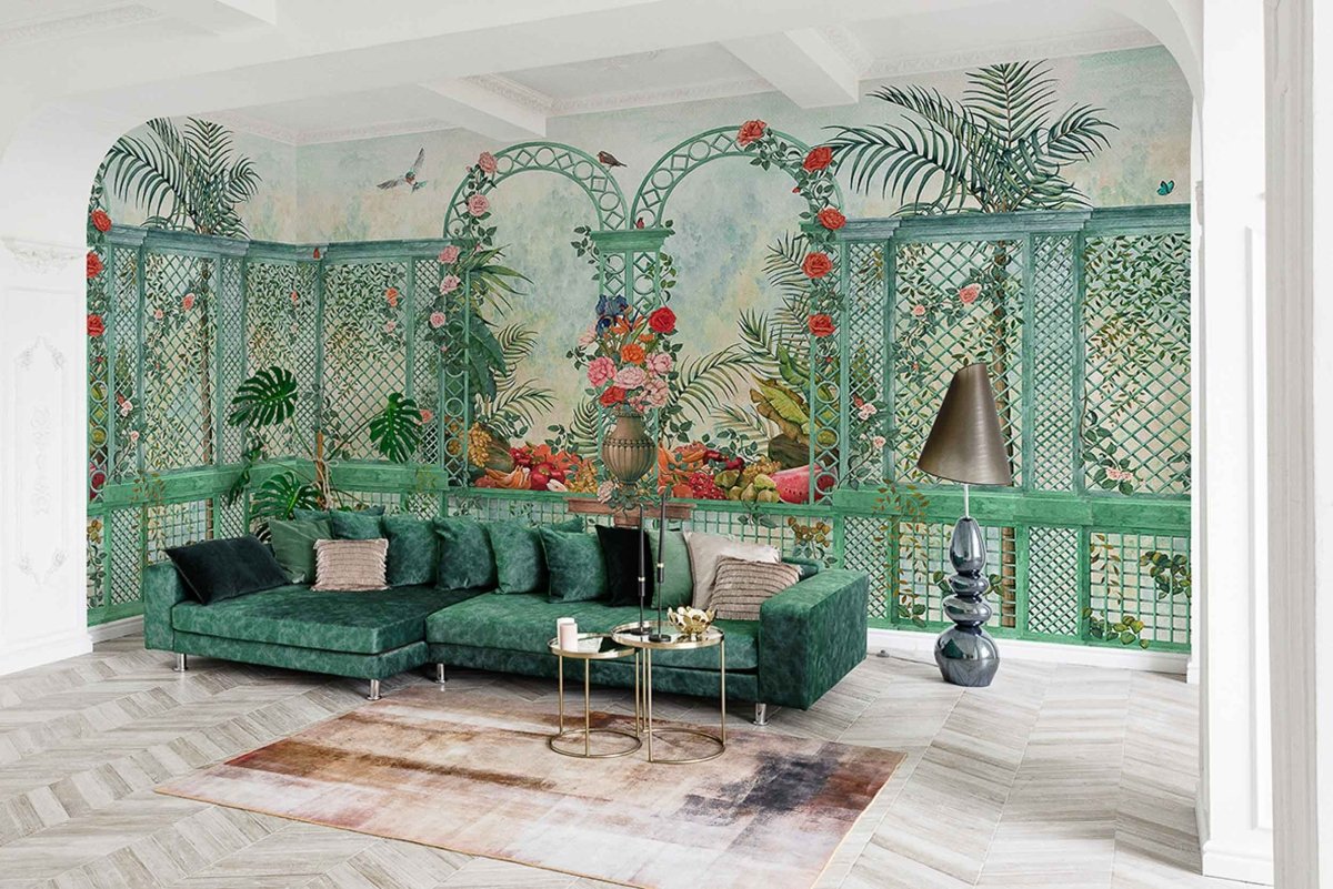 Coordonné Maximalism Treillage Bloom behang 9300090 - LAB COLOUR THE WORLD