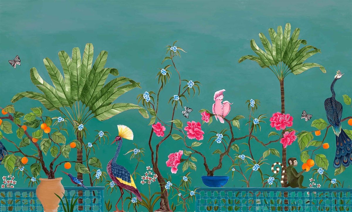 Coordonné Metamorphosis NeoTea Garden Green behang 8800132 - LAB COLOUR THE WORLD