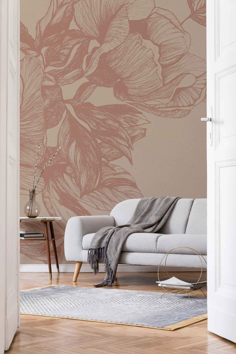 Coordonné Naturae Giant Peonies Nude behang 9500702 - LAB COLOUR THE WORLD