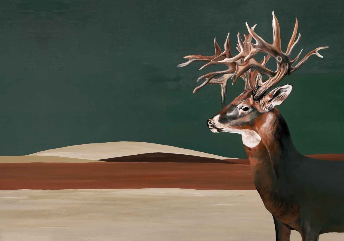 Coordonné Naturae Great Deer Green behang 9500201 - LAB COLOUR THE WORLD
