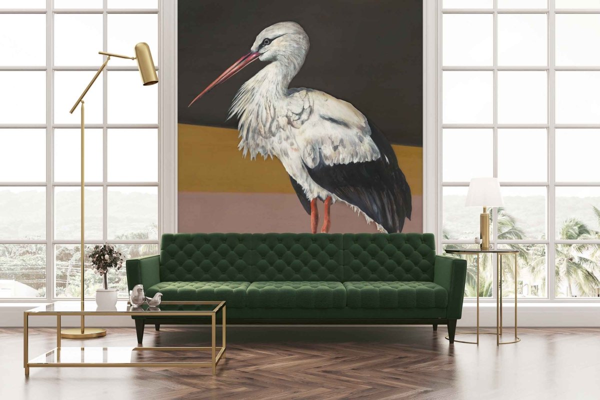 Coordonné Naturae Stork Mother Black behang 9500300 maatwerk - LAB COLOUR THE WORLD