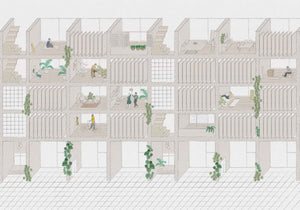 Coordonné Random Archist Campus Nude behang 9000073 - LAB COLOUR THE WORLD