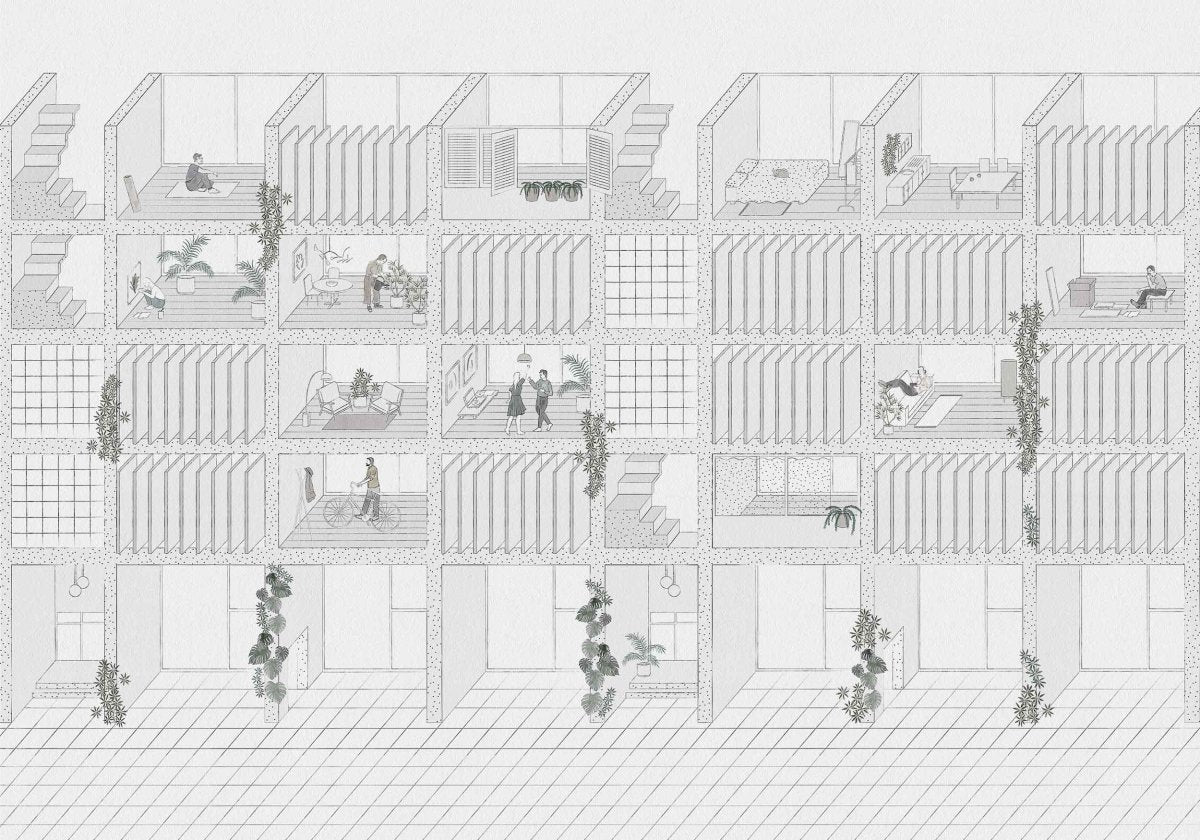 Coordonné Random Archist Campus Off behang 9000071 - LAB COLOUR THE WORLD