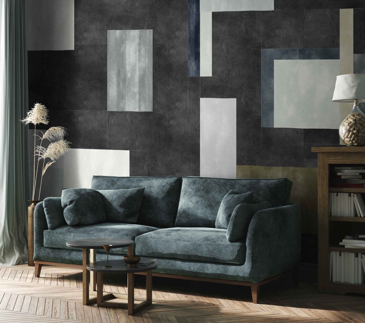 Coordonné Random Archist Color Study Black behang 9000503 - LAB COLOUR THE WORLD