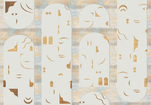 Coordonné Random Archist Rostros Gold behang 9000025 - LAB COLOUR THE WORLD