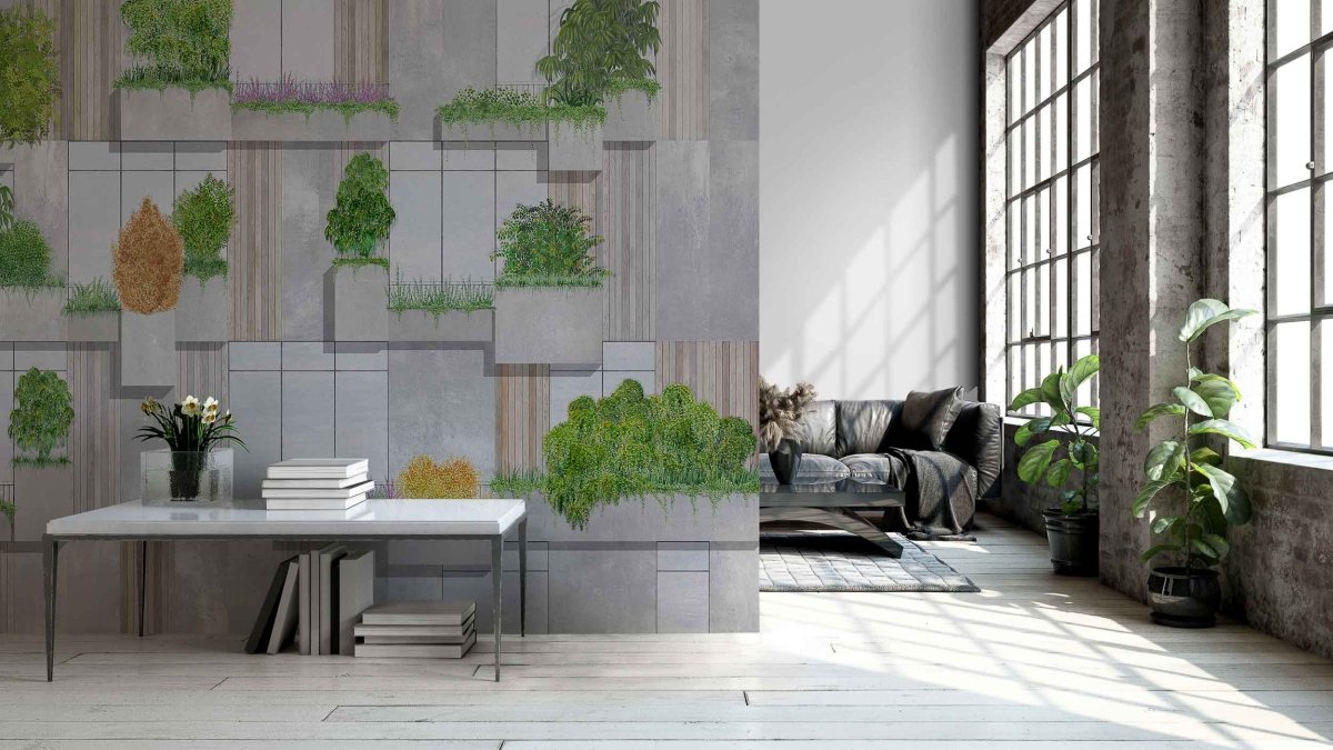 Coordonné Random Archist Vertical Forest Blue behang 9000060 - LAB COLOUR THE WORLD
