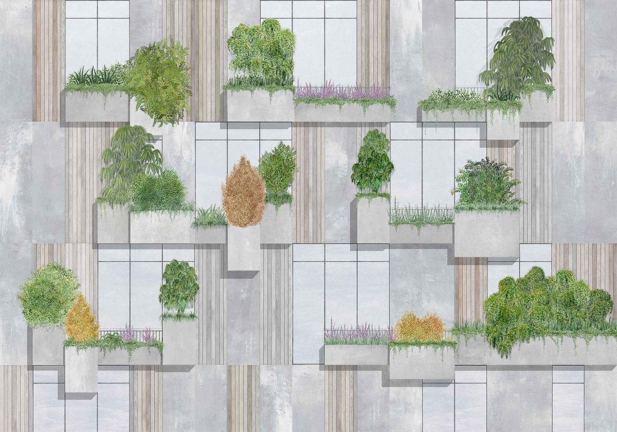 Coordonné Random Archist Vertical Forest Blue behang 9000060 - LAB COLOUR THE WORLD