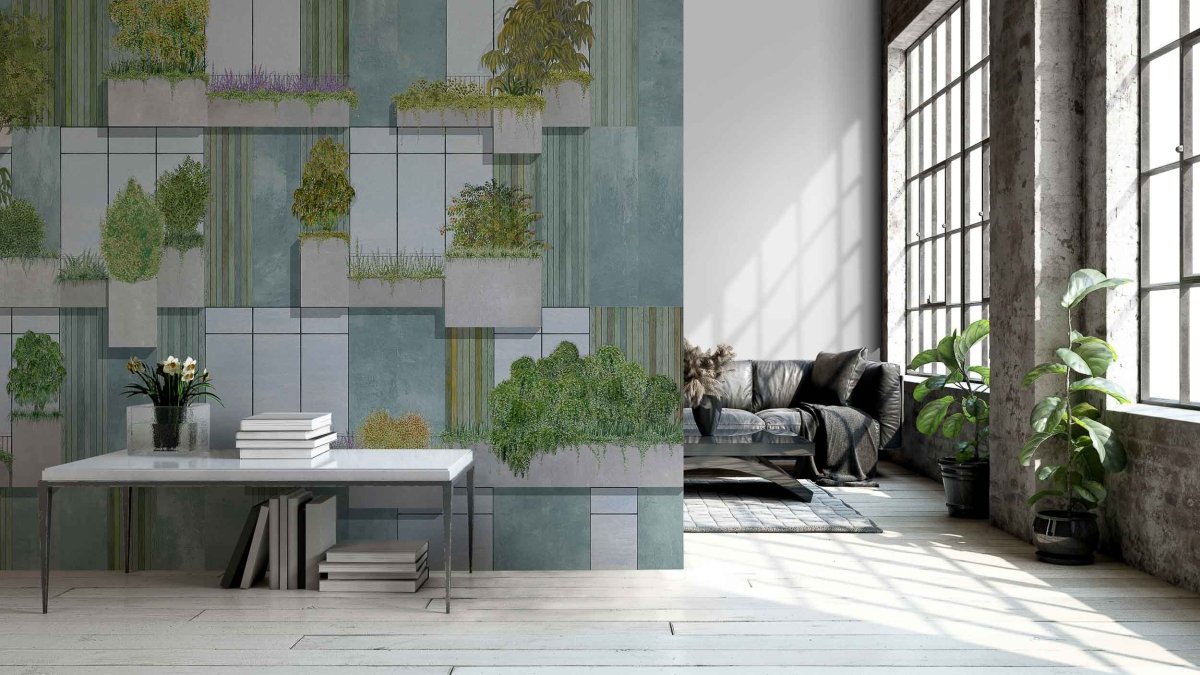 Coordonné Random Archist Vertical Forest Grey behang 9000062 - LAB COLOUR THE WORLD