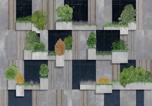 Coordonné Random Archist Vertical Forest Night behang 9000061 - LAB COLOUR THE WORLD