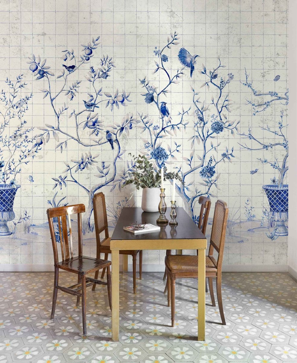 Coordonné Random Chinoiseries Meihua Blue behang 7900050 - LAB COLOUR THE WORLD