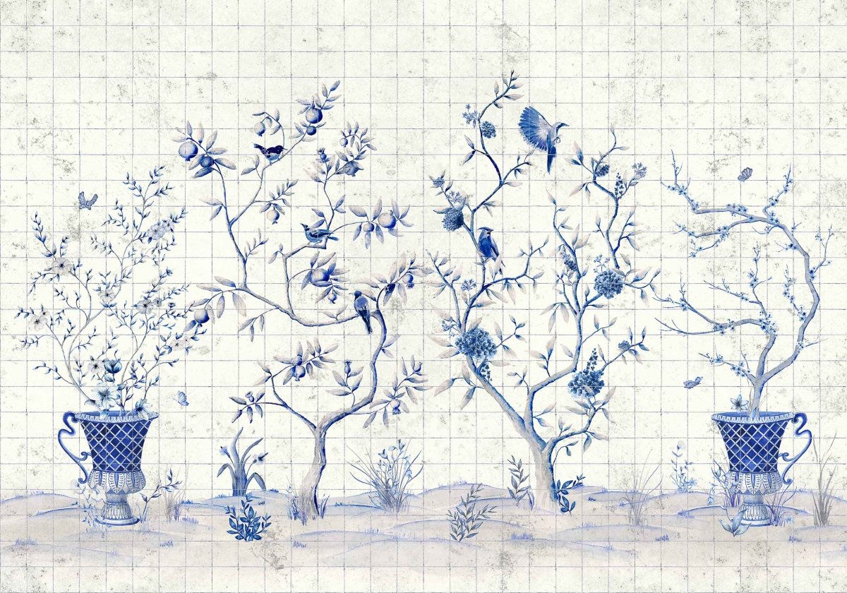 Coordonné Random Chinoiseries Meihua Blue behang 7900050 - LAB COLOUR THE WORLD