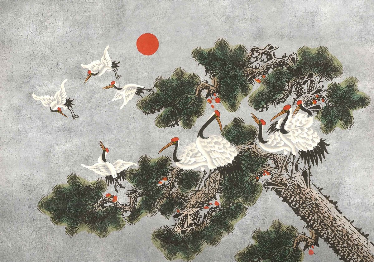 Coordonné Random Chinoiseries Ukiyo Chia Seed behang 7900071 - LAB COLOUR THE WORLD