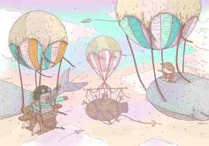 Coordonné Random Kids Balloon Rides Crystal behang 9700030 - LAB COLOUR THE WORLD