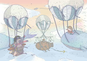 Coordonné Random Kids Balloon Rides Dawn behang 9700031 - LAB COLOUR THE WORLD