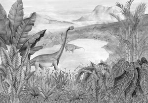 Coordonné Random Kids Dinosaurs Park Ash behang 9700042 - LAB COLOUR THE WORLD
