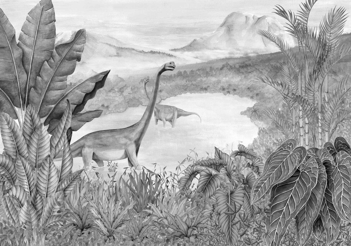Coordonné Random Kids Dinosaurs Park Ash behang 9700042 - LAB COLOUR THE WORLD