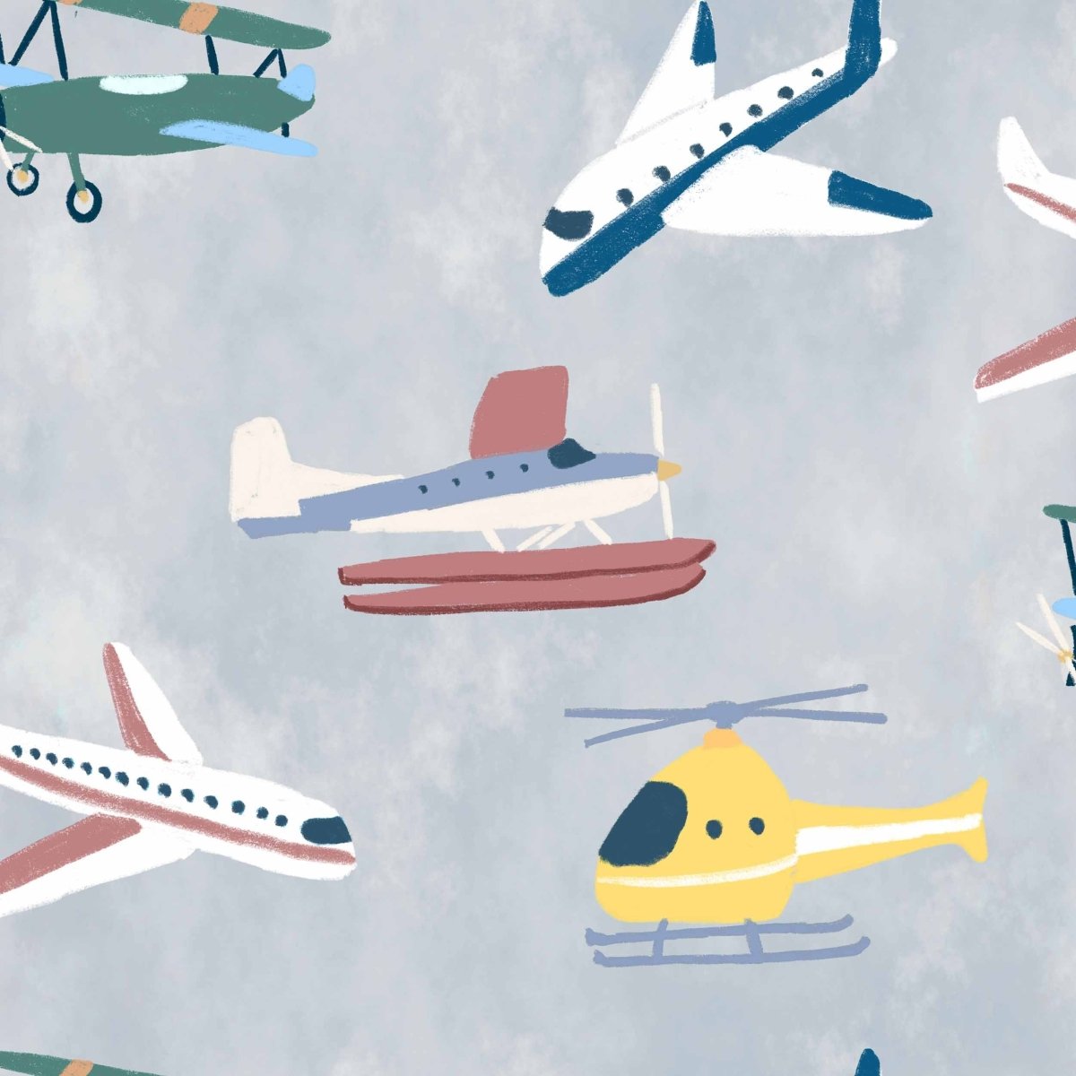 Coordonné Random Kids Draft planes behang 9700172 - LAB COLOUR THE WORLD