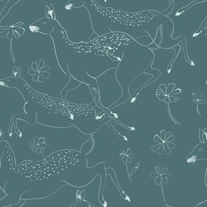 Coordonné Random Kids Jumping bambis Aqua behang 9700164 - LAB COLOUR THE WORLD