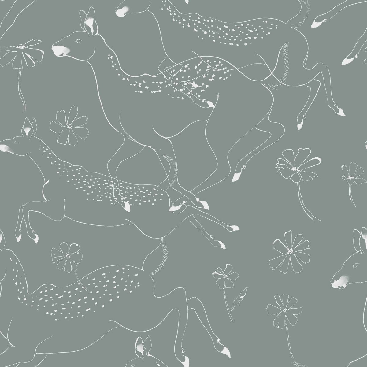 Coordonné Random Kids Jumping bambis Cloud behang 9700163 - LAB COLOUR THE WORLD