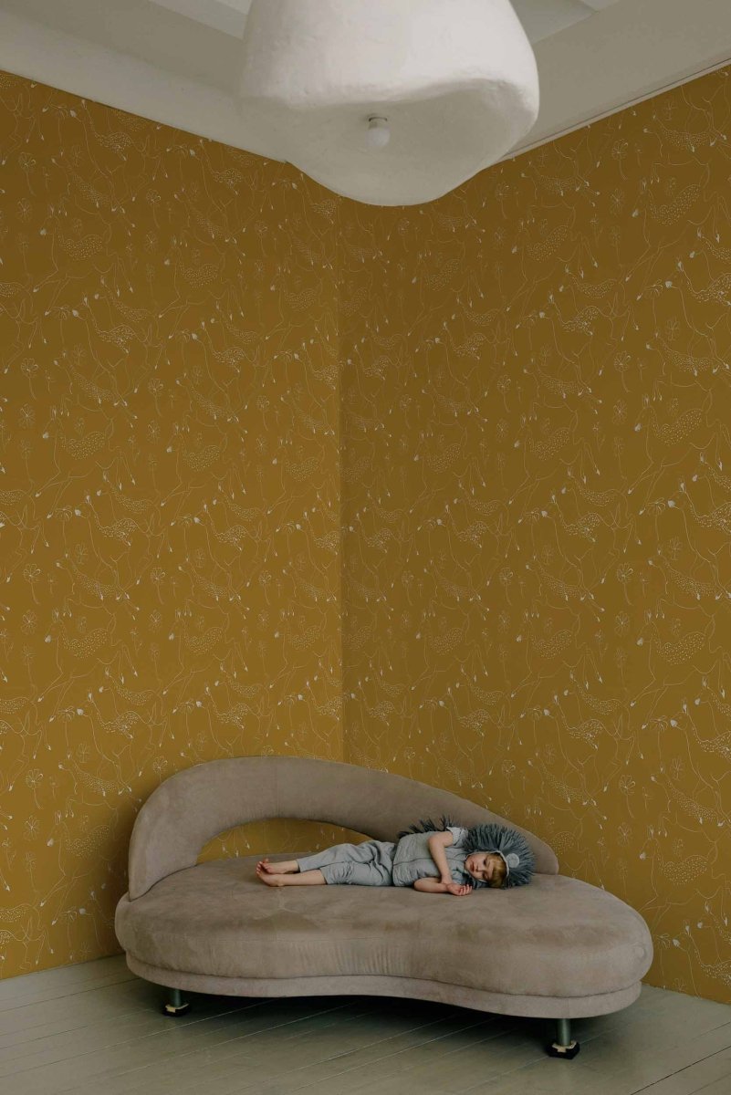 Coordonné Random Kids Jumping bambis Curry behang 9700162 - LAB COLOUR THE WORLD