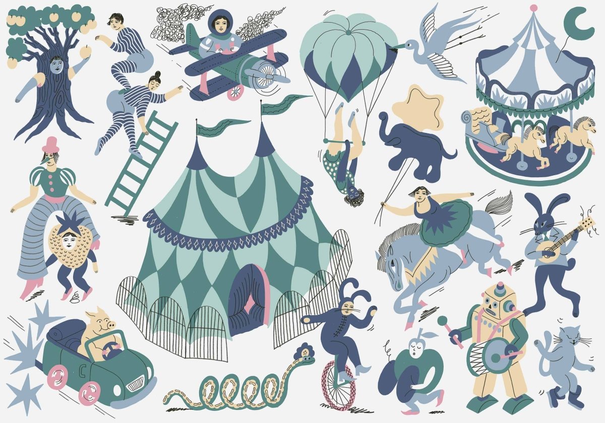 Coordonné Random Kids Magic Circus Mint behang 9700111 - LAB COLOUR THE WORLD