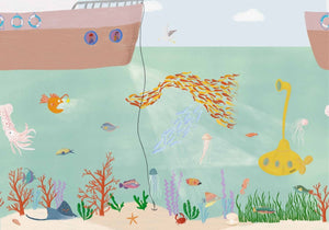 Coordonné Random Kids Yellow Submarine Mediterranean behang 9700021 - LAB COLOUR THE WORLD