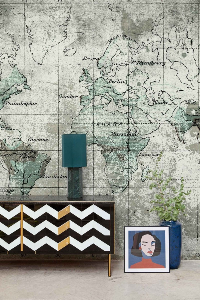 Coordonné Random Papers II Old Map behang 6800305 - LAB COLOUR THE WORLD