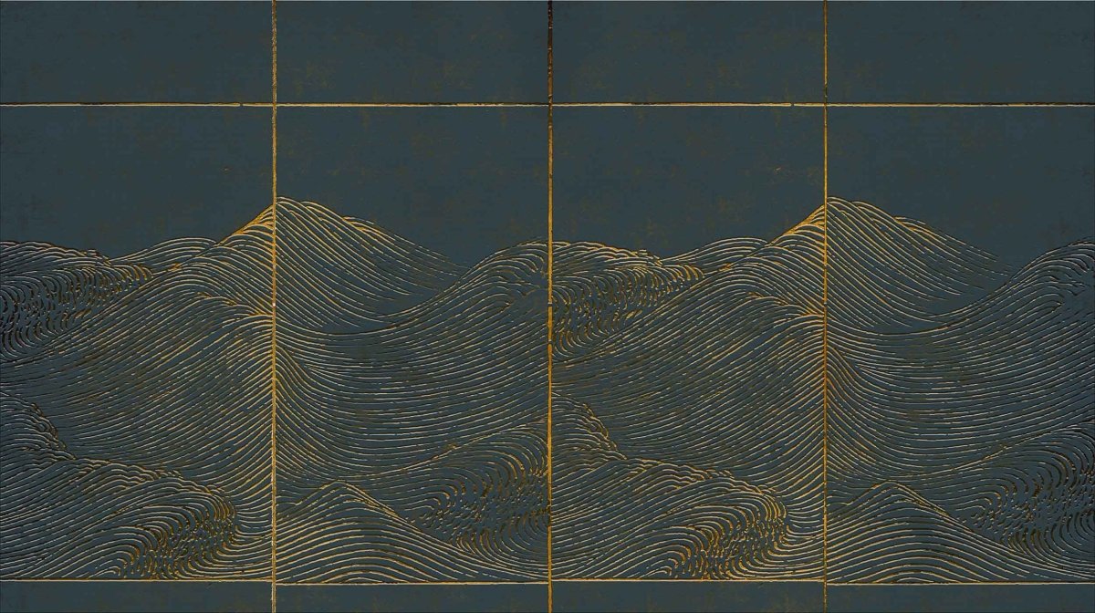 Coordonné Random Papers II Waves Dark behang 6800707 - LAB COLOUR THE WORLD