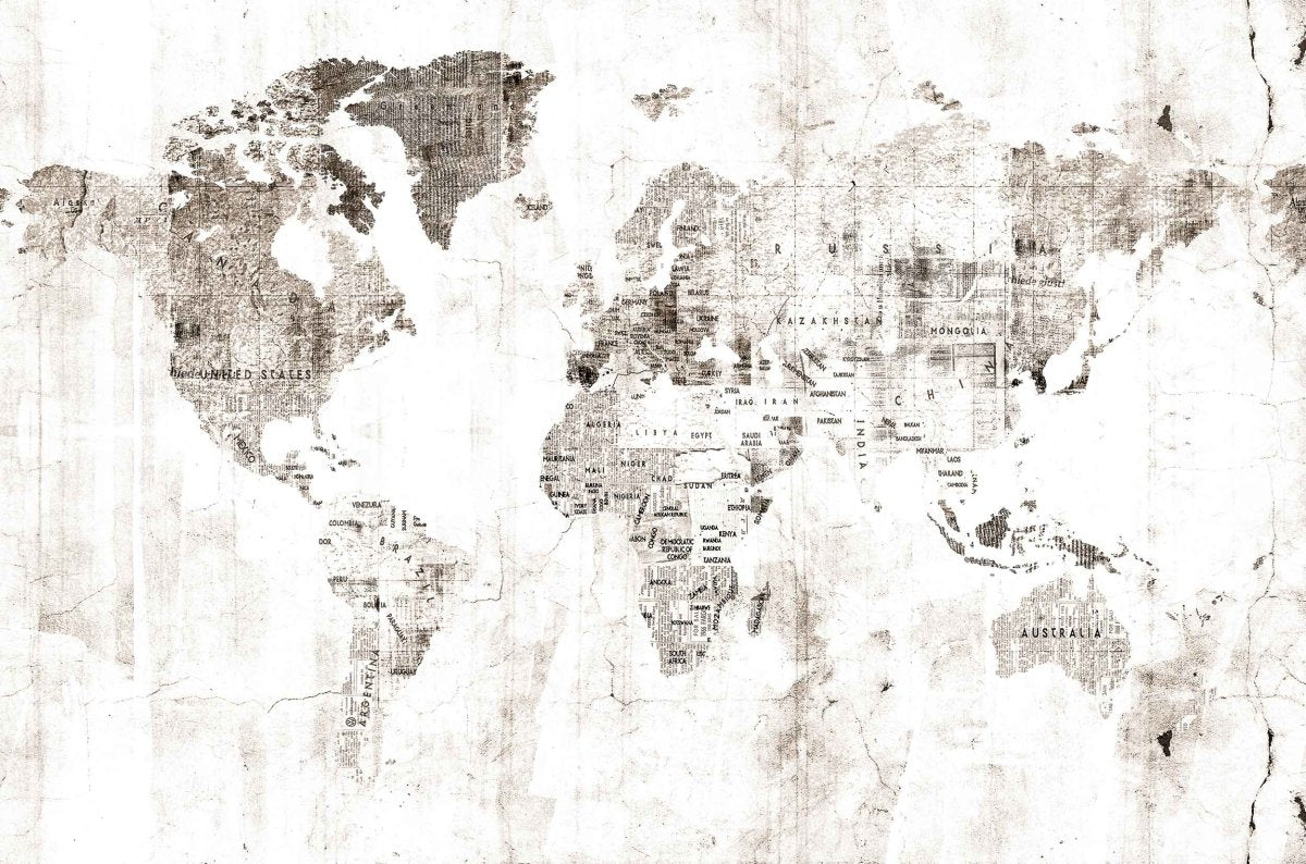 Coordonné Random Papers Newspaper map behang 6500106 - LAB COLOUR THE WORLD