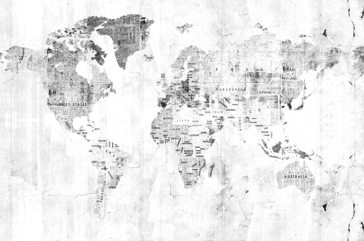 Coordonné Random Papers Newspaper map behang 6500107 - LAB COLOUR THE WORLD