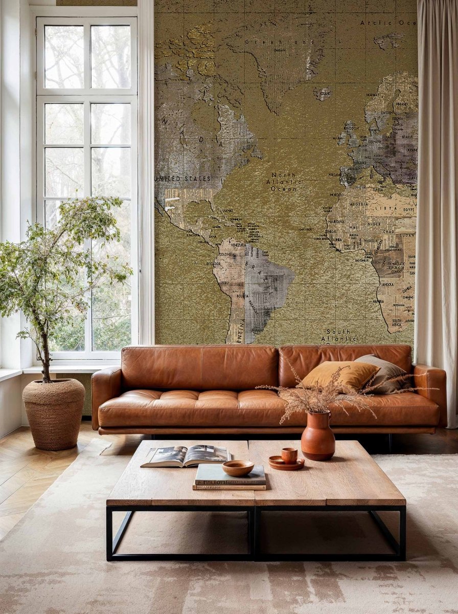 Coordonné Random Papers Newspaper map behang 6500109 - LAB COLOUR THE WORLD