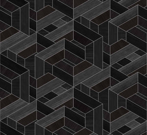 Coordonné Woodcraft Hexagon Coal behang A00445 - LAB COLOUR THE WORLD