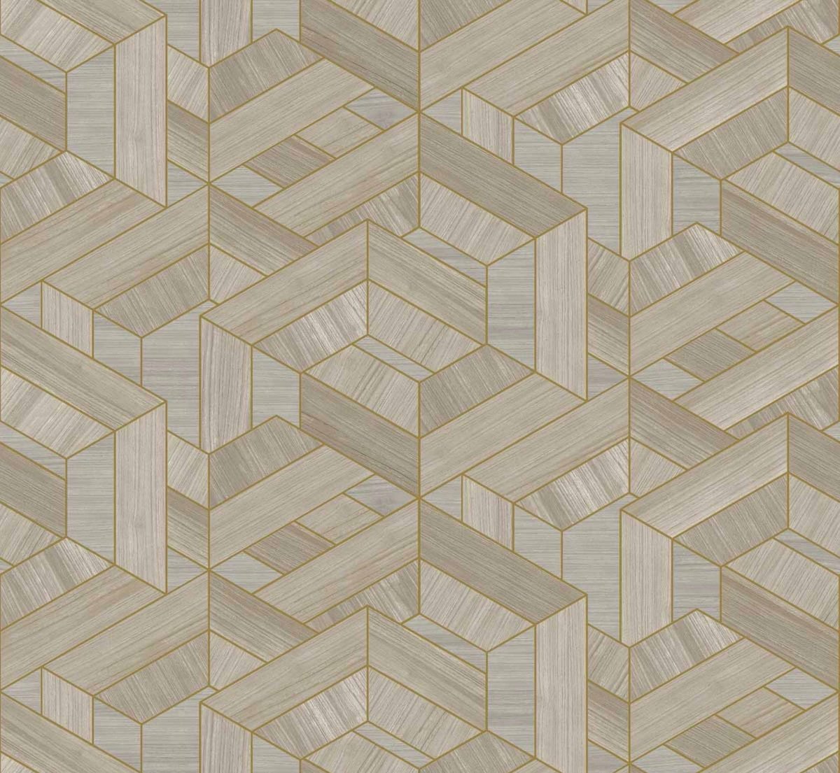 Coordonné Woodcraft Hexagon Fog behang A00453 - LAB COLOUR THE WORLD