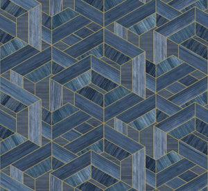 Coordonné Woodcraft Hexagon Ocean behang A00450 - LAB COLOUR THE WORLD