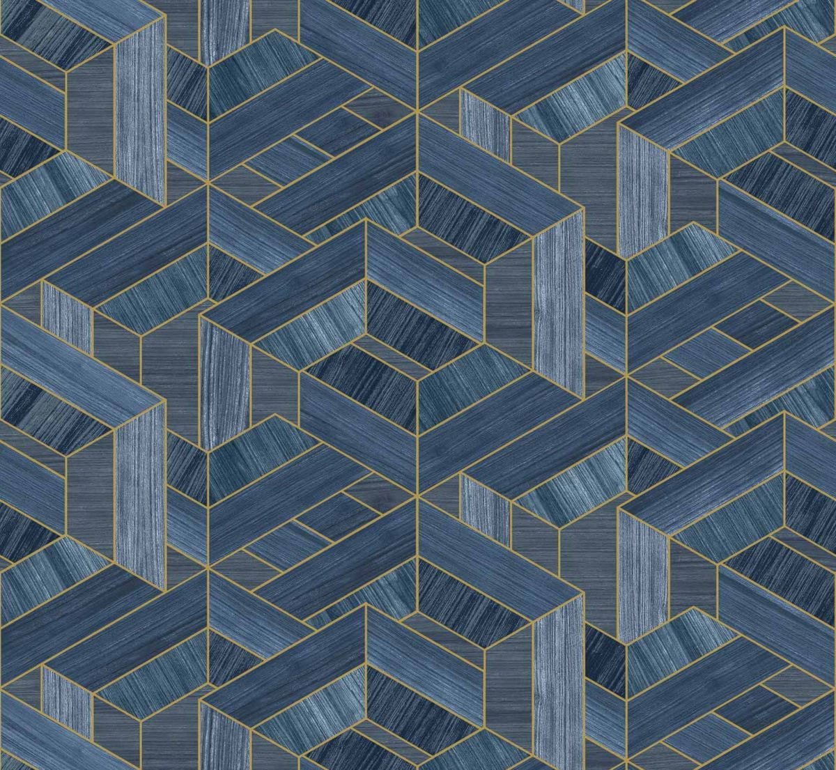 Coordonné Woodcraft Hexagon Ocean behang A00450 - LAB COLOUR THE WORLD